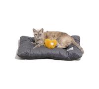 FUNNY FUZZY 24x18 Washable Dog Bed Reversible Crate Mat, 2 in1 Orthopedic Puppy Bed for Small Dogs/Cats, Fluffy Deluxe Kennel Mattress,Sleeping Pad,Charcoal Grey,S