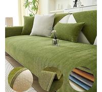 Funny Fuzzy Herringbone Chenille Fabric Furniture Protector Couch Cover,Funny Fuzzy Uk Sofa Cover,Herringbone Chenille Fabric Furniture Protector Couch Cover (Green,90*210 cm/35.4*82.68 in)
