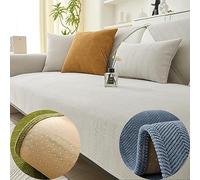 Funny Fuzzy Herringbone Chenille Fabric Furniture Protector Couch Cover,Herringbone Chenille Fabric Furniture Protector Sofa Cover,Herringbone Chenille Sofa Cove (Beige,90*180 cm/35.4*70.9 In)