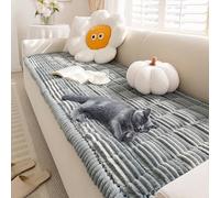 FUNNY FUZZY Pet Couch Covers for Sofa, Washable Dog Couch Cover Protector for Dogs, Flannel Couch Covers for Dogs Pet Friendly Pets Mat Bed Sofa Cover (Blue-Grey, 27.6"×59.1")