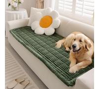 FUNNY FUZZY Pet Couch Covers for Sofa, Washable Dog Couch Cover Protector for Dogs, Flannel Couch Covers for Dogs Pet Friendly Pets Mat Bed Sofa Cover (Dark Green, 27.6"×70.9")