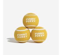 FUNNY FUZZY Squeaky Tennis Balls for Dogs, High-Visibility Dog Balls, Interactive Dog Toys for Large Dogs, Ideal for Outdoor Play & Training - 3 Pack 2.48''