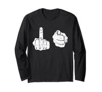 Funny FY Finger Pointing Hand Sign FY Middle Finger Long Sleeve T-Shirt