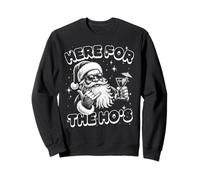 Funny Gag Christmas Santa Only Here For Ho's and Cocktails Sweatshirt