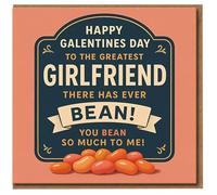 Funny Galentine's Day Card for Girlfriend - Bean Pun Jelly Beans - You Bean So Much to Me - Cute Valentine's Card for Her