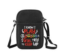 Funny Gambler Game Crossbody Bag Gambling Game Fans Gift I Know I Play Like A Girl Try To Keep Crossbody Bag (PLAY bin-go B UK)