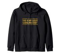 Funny Gambling Casino Gambler This Is My Lucky Gambling Zip Hoodie