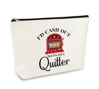 Funny Gambling Gifts Casino Lover Gift for Women Makeup Bag Slot Machine Cosmetic Bag Retirement Christmas Birthday Gifts for Gambler Friend Mom Grandma Aunt Coworkers Sister Travel Makeup Pouch