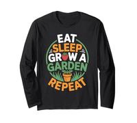 Funny Game Eat Sleep Grow A Garden Repeat Gamer Plant Lover Long Sleeve T-Shirt