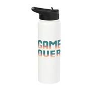 Funny Game Over Game Night Host Trivia Board Game Retro Stainless Steel Insulated Water Bottle