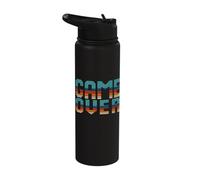 Funny Game Over Game Night Host Trivia Board Game Retro Stainless Steel Insulated Water Bottle