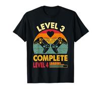 Funny Gamer 3rd Wedding Anniversary Vintage Level 3 Complete T-Shirt