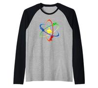 Funny Gamer Atom Consoles Player Gaming Computer Programmer Raglan Baseball Tee