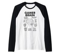 Funny Gamer Brain Side Quest Video Game Player Humor Raglan Baseball Tee