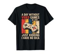 Funny Gamer Retro Controller A Day Without Video Games T-Shirt