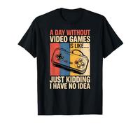 Funny Gamer Retro Controller A Day Without Video Games T-Shirt