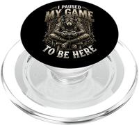 Funny Gamer Wolf I Paused My Game To Be Here PopSockets PopGrip for MagSafe