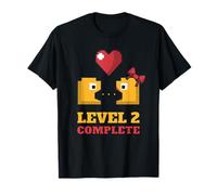 Funny Gamers Level 2 Complete 2nd Wedding Anniversary T-Shirt