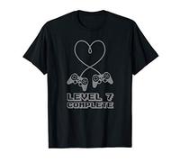 Funny Gamers Level 7 Complete 7th Wedding Anniversary T-Shirt