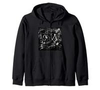 Funny Gangster Boston Terrier Street Noir Dog Design Zip Hoodie