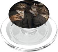 Funny Gangster Cat Gen Z Retro Hip Hop Well Dressed Cat Meme PopSockets PopGrip for MagSafe