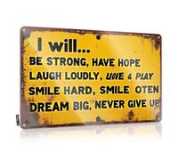 Funny Garage Bar Signs I Will Be Strong, Have Hope. Tin Sign Bar Metal Tin Sign Tin Signs Camping Rules(30X40CM)