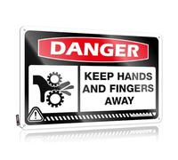 Funny Garage Tin Sign Danger Keep Hands And Fingers Away Tin Sign Signs For Man Cave Funny Sign Decor(20X30CM)