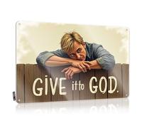 Funny Garage Tin Sign Trust In God'S Plan Tin Sign Cave Man Bar Cave Man Bar(30X40CM)