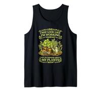 Funny Garden Addict Thinking About Plants Gardening Design Tank Top