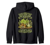 Funny Garden Addict thinking about Plants Gardening Design Zip Hoodie