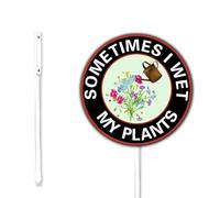 Funny Garden Decor - Sometimes I Wet My Plants Sign, Funny Garden Sign, 23x23cm, Set of 1, Sturdy Aluminum Sign, Rust Free, Weatherproof And Fade Resistant