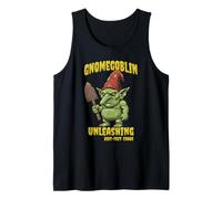 Funny Garden Gnome Goblin Grumpy Fantasy Trowel Design Tank Top