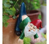 Funny Garden Gnome Statue Flower Pot, Pants Hanging on Brah Gnome Figurine Resin Sculpture Outdoor Decor Patio Lawn Yard Fee Plant Pot Ornaments