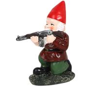 Funny Garden Gnomes 3.9'' Tall Naughty Gnome Garden Gnome with Gun Statue Waterproof Resin Gnomes Decor for Patio, Yard, Lawn Style 2, Gnomes With Guns