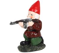 Funny Garden Gnomes 3.9'' Tall Naughty Gnome Garden Gnome with Gun Statue Waterproof Resin Gnomes Decor for Patio, Yard, Lawn Style 2, Funny Garden Gnomes
