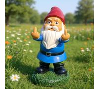 Funny Garden Gnomes, Colorful Garden Ornaments Double Finger Outdoor Naughty Resin Gnome Figurine Gift 13.97cm,Gard en Statues Outdoor or Indoor Gar den Decoration