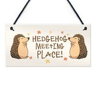 Funny Garden Sign Hedgehog Plaque MEETING PLACE Home Decor Outdoor Sign