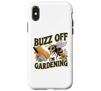 Funny Gardener Antisocial Bee Humor Buzz Off I'm Gardening Case for iPhone X/XS