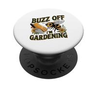Funny Gardener Antisocial Bee Humor Buzz Off I'm Gardening PopSockets Adhesive PopGrip