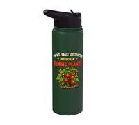 Funny Gardener Gardening Lover Growing Tomatoe Plants Stainless Steel Insulated Water Bottle