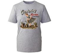 Funny Gardening Because Murder is Wrong Retro Vintage Style Graphic T-Shirt | Humorous Plant Lover Gift Tee for Gardeners and Outdoor Enthusiasts (Heather Grey, 3 Years)