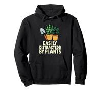 Funny Gardening Humor Easily Distracted by Plants Pullover Hoodie