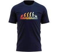 Funny Gardening T Shirt for Men Evolution of a Gardener Gift for Dad Grandad Partner Him, L, Navy