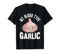 Funny Garlic Blood Type Food Lover Cooking T-Shirt