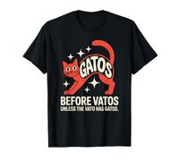 Funny Gatos Before Vatos Cat Lover Spanglish Humor Saying T-Shirt