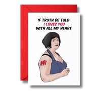 Funny Gavin and Stacey Nessa Welsh Love Card For Him Or Her Valentine's Anniversary, Birthday, Husband, Wife - I Loves You With All My Heart V319
