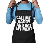 Funny Gay Apron Call Me DADDY and Eat My Meat (Black)