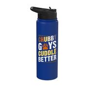 Funny Gay Bear Pride Chubby Guys Bear Flag Stainless Steel Insulated Water Bottle