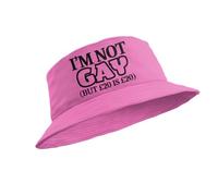 Funny Gay Bucket Hat Im Not Gay But 20 is 20 (UK, Alpha, L, Pink)