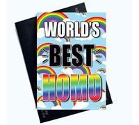 Funny Gay Cards Lesbian Card World's Best Homo Friend Colleague Bestie PC1022